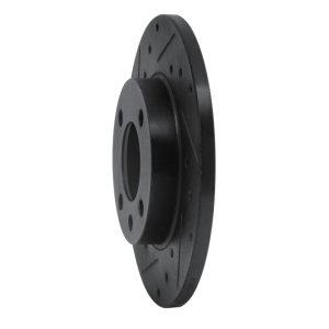 Audi Fox Brake Rotor (1) - Front Left - R1 Concepts - Drilled & Slotted - Black - `73-`05
